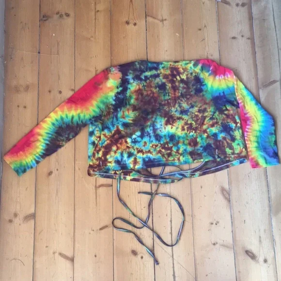 American Apparel Cross Crop Top — Professional Grateful Dead Tie Dye — Size M - Picture 2 of 3